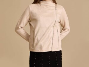 Faux Suede Biker Jacket