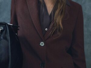 MANGO Striped Single-Breasted Blazer